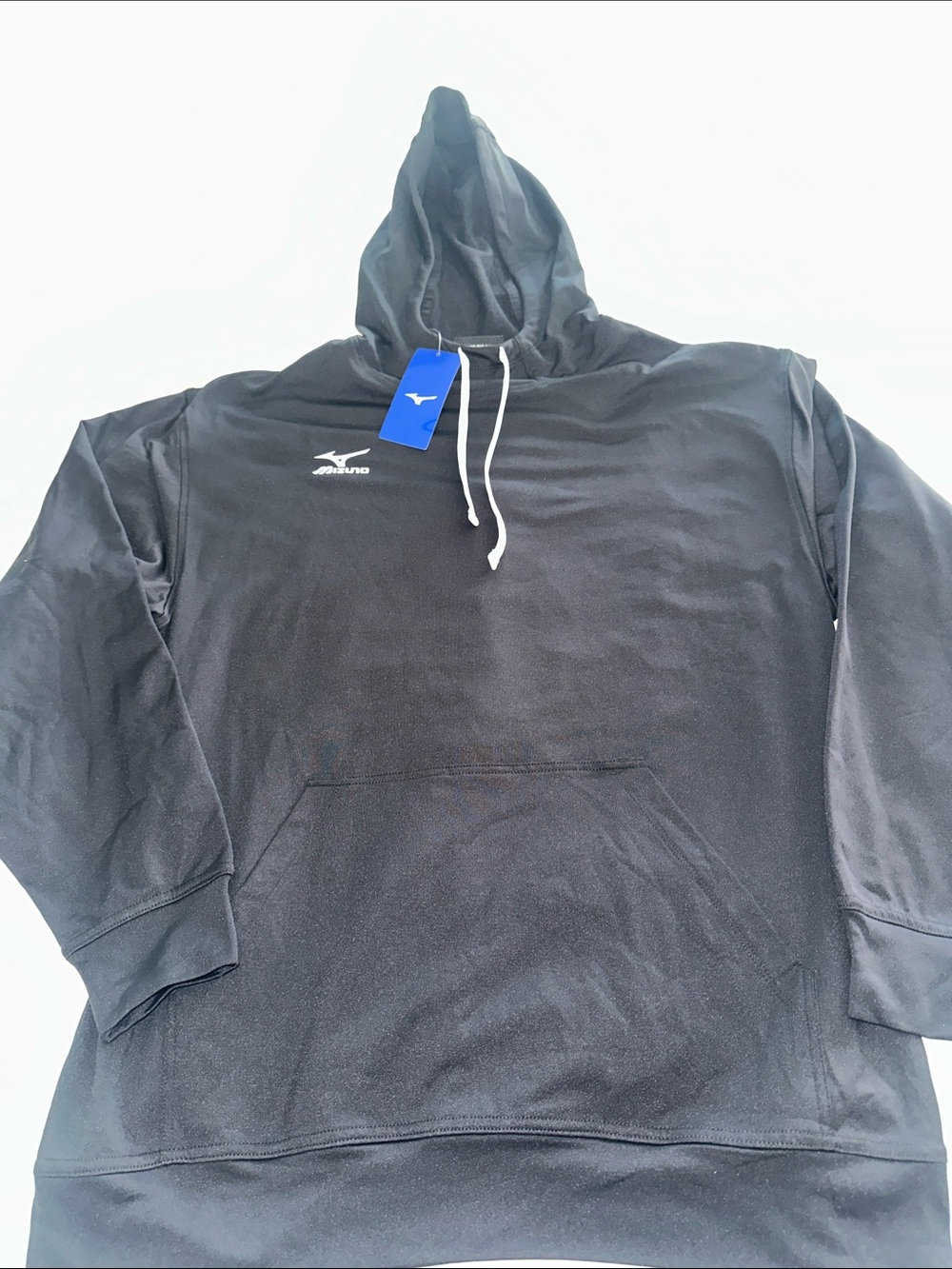 Mizuno Black Hoodie with White Drawstrings
